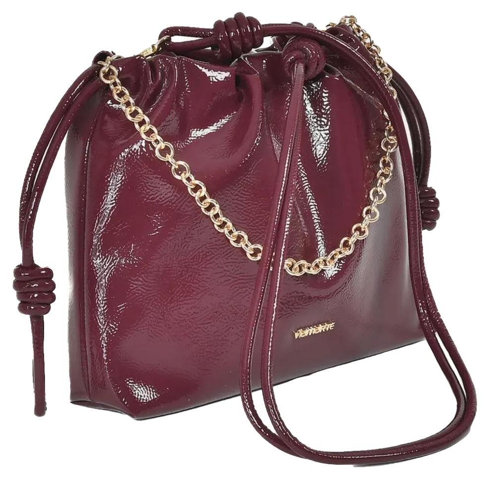 Bolsa Feminina Via Marte com Corrente B2-617 Borgonha Bordô 4