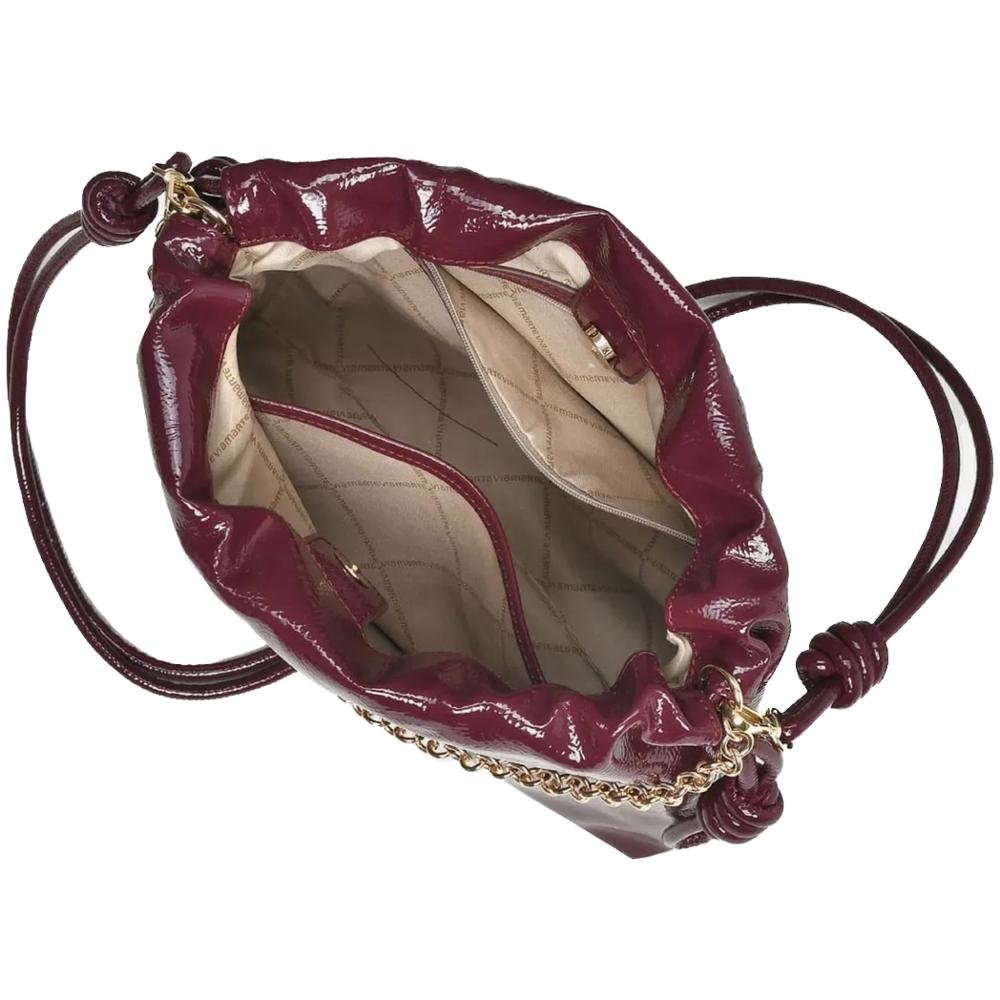 Bolsa Feminina Via Marte com Corrente B2-617 Borgonha Bordô 5