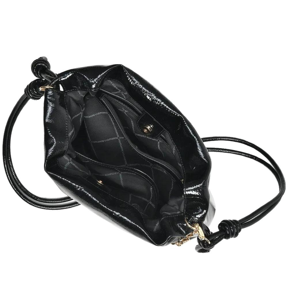 Bolsa Feminina Via Marte com Corrente B2-617 Preto Preto 5