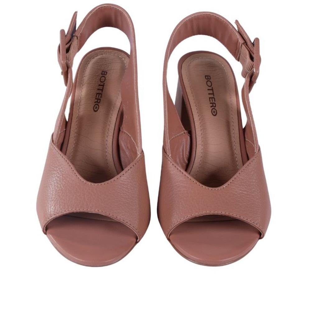 Sandália Feminina Bottero com Salto Bloco 374004 Mouse Marrom 9