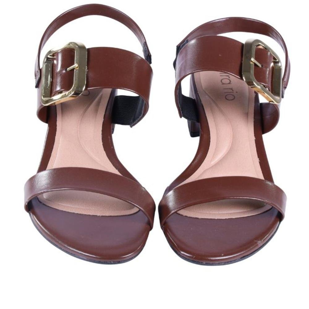 Sandália Beira Rio Feminina Napa Madri 8345,644 Conhaque Marrom 3