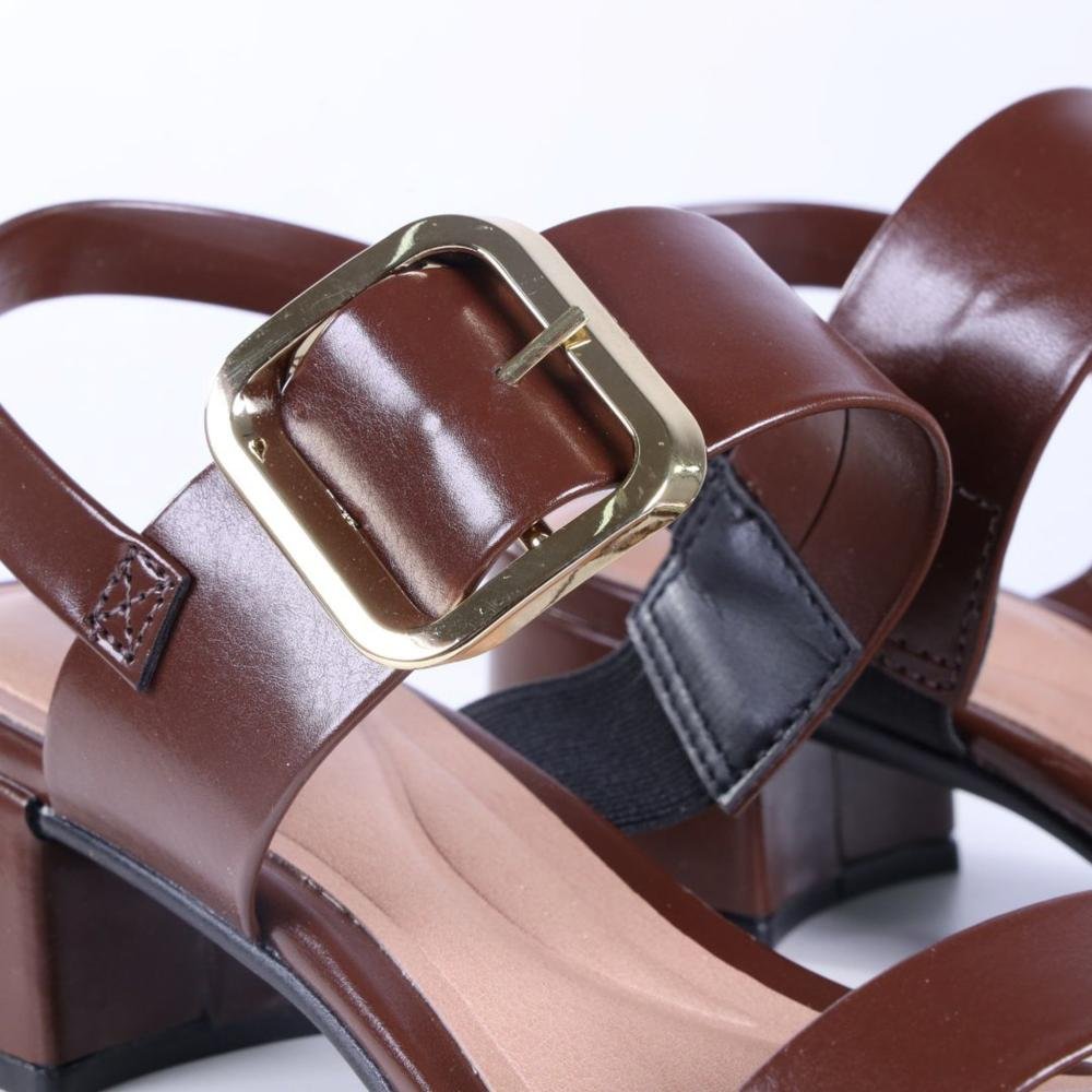 Sandália Beira Rio Feminina Napa Madri 8345,644 Conhaque Marrom 5