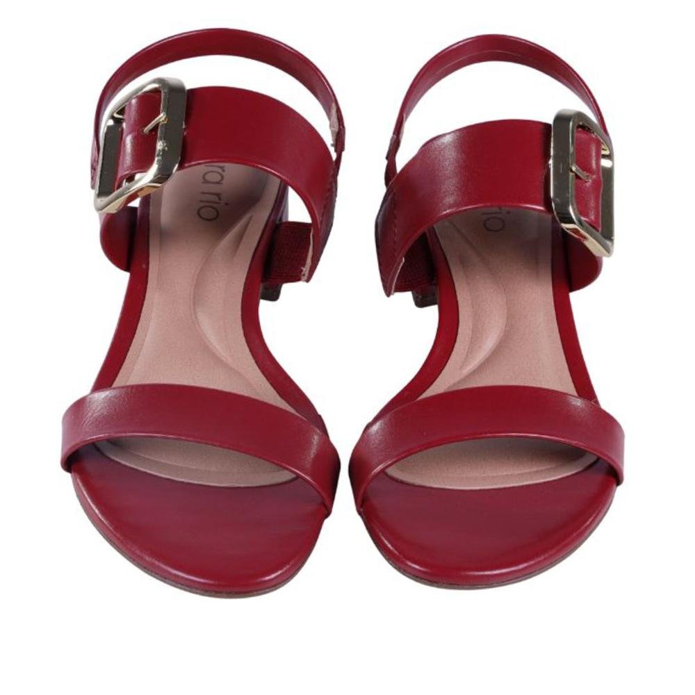 Sandália Beira Rio Feminina Napa Madri 8345,644 Vermelho Vermelho 6