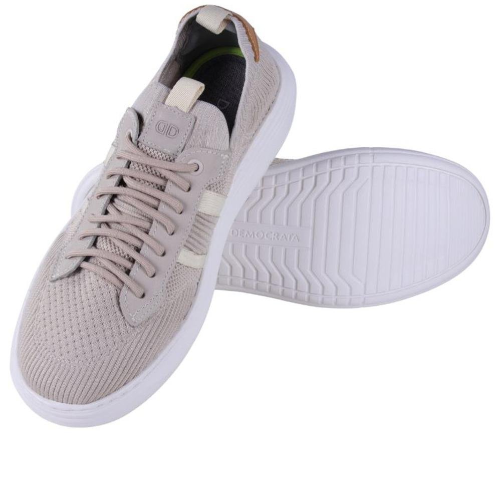 Tênis Masculino Democrata Joe Ultra Light Knit 526105 Off White Bege 2
