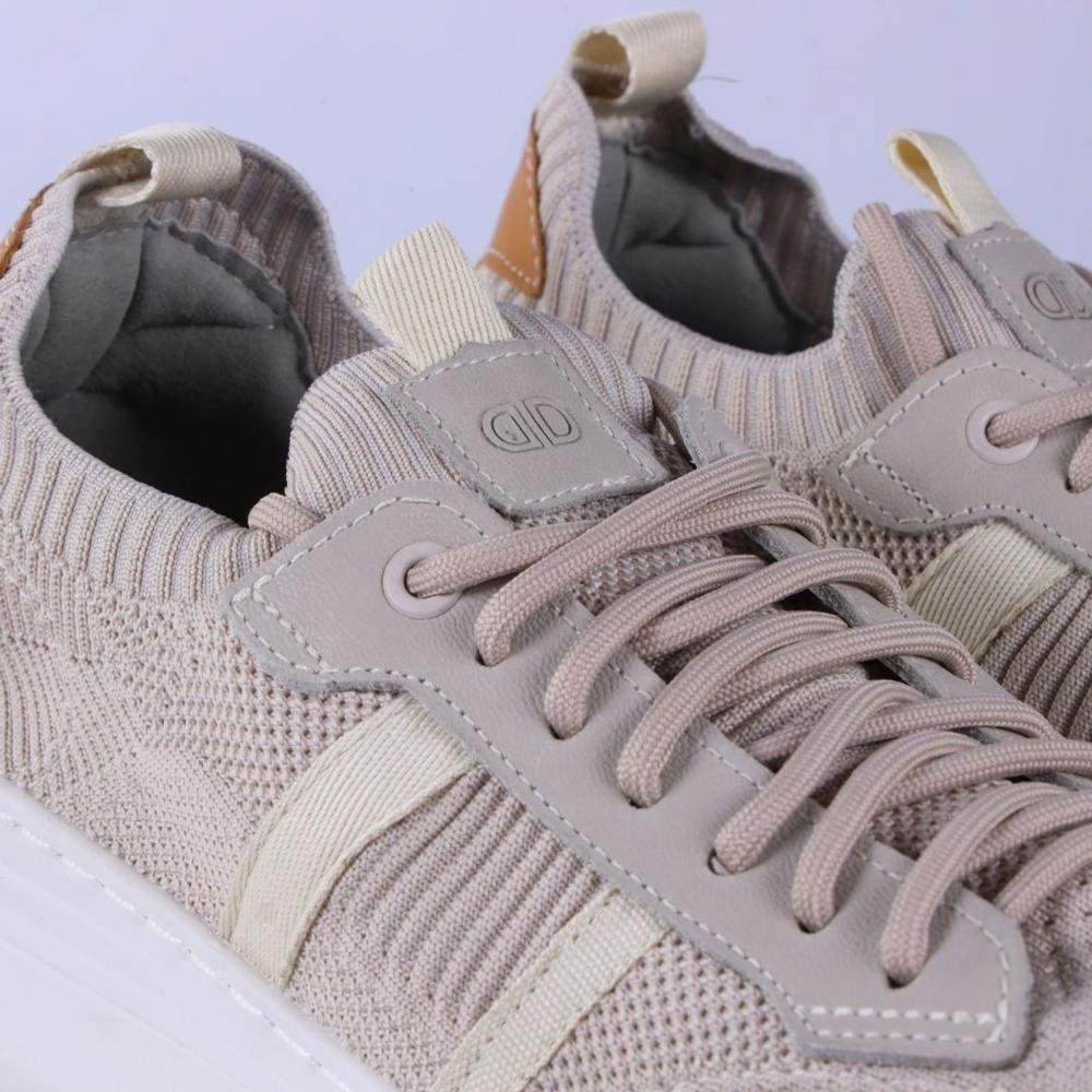 Tênis Masculino Democrata Joe Ultra Light Knit 526105 Off White Bege 4