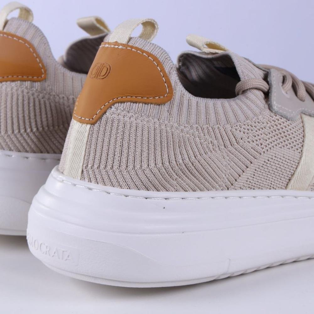 Tênis Masculino Democrata Joe Ultra Light Knit 526105 Off White Bege 6