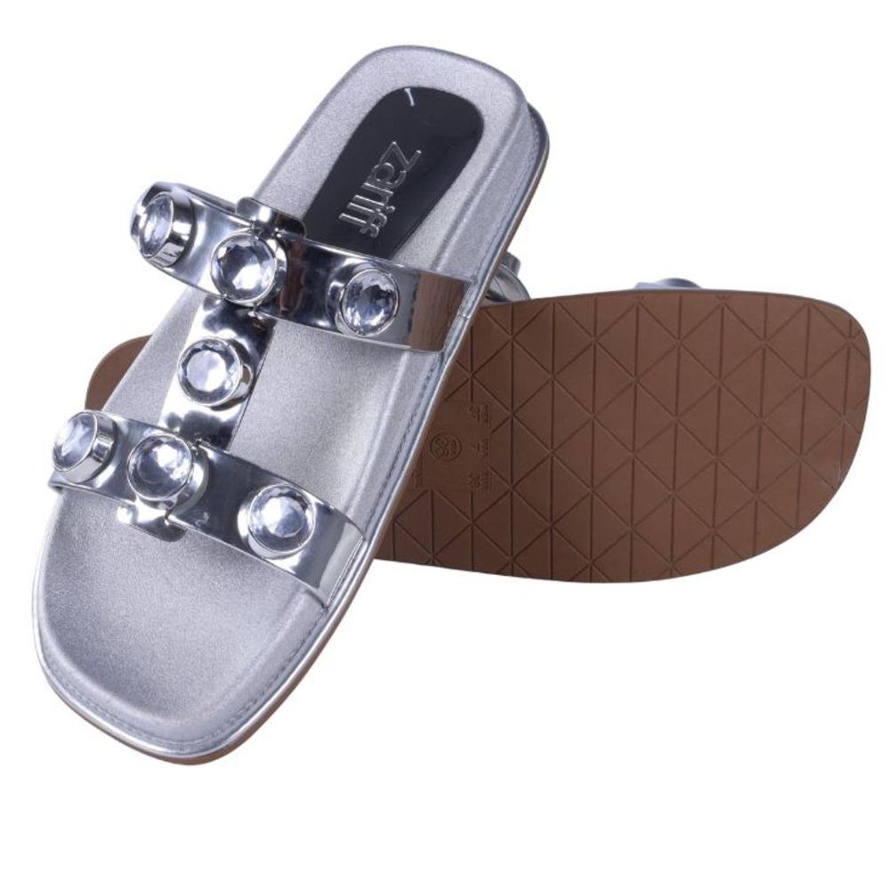 Papete Birk Feminina Zariff 50471-90891 Prata Prata 2