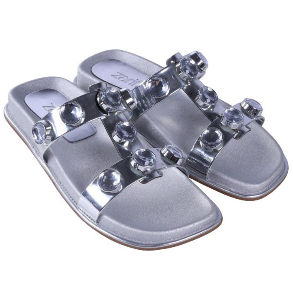 Papete Birk Feminina Zariff 50471-90891 Prata Prata 3