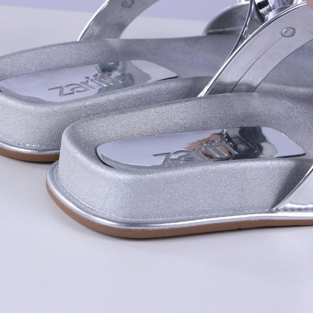 Papete Birk Feminina Zariff 50471-90891 Prata Prata 6