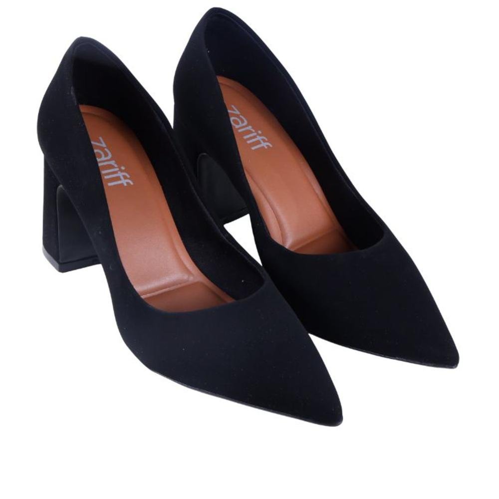 Scarpin Feminino Zariff 7021-230 Preto Nobuck Preto 2