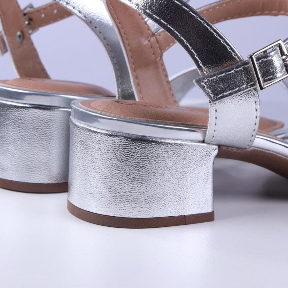 Sandália Beira Rio Feminino 8345,602 Prata Prata 5