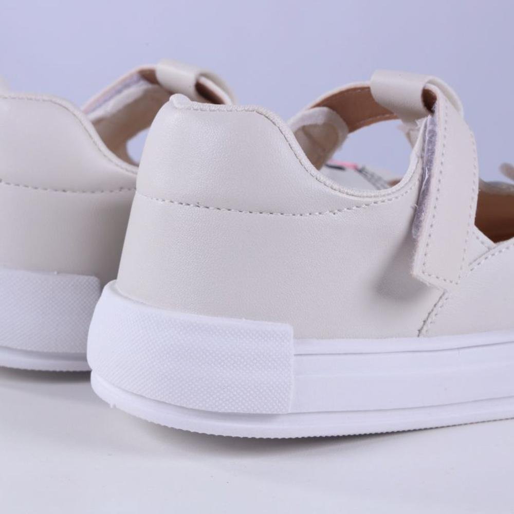 Tênis Infantil Feminino Zariff 209-11 Off White Bege 5