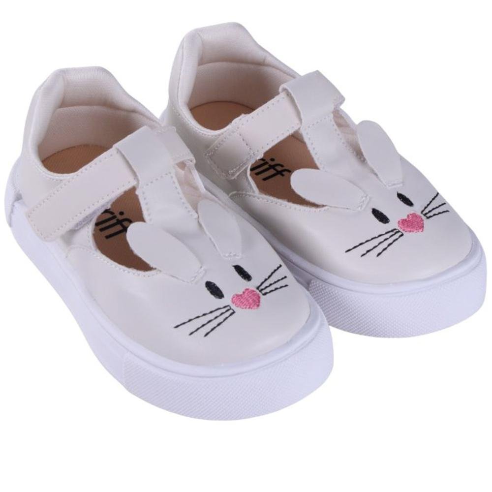 Tênis Infantil Feminino Zariff 209-11 Off White Bege 2