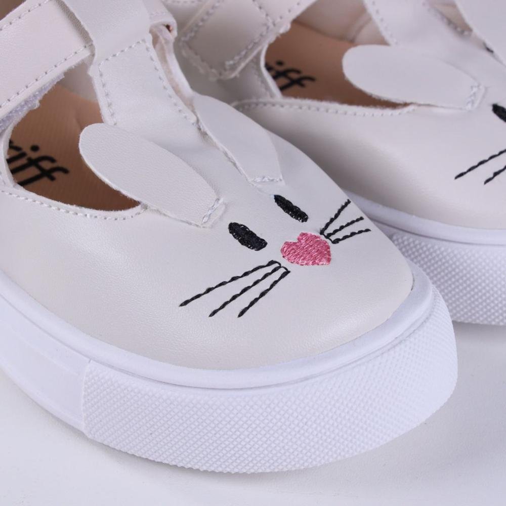 Tênis Infantil Feminino Zariff 209-11 Off White Bege 3