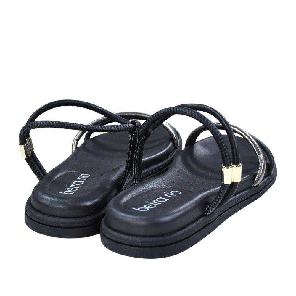 Sandália Rasteira Beira Rio Feminina 8488,113 Preto Preto 4