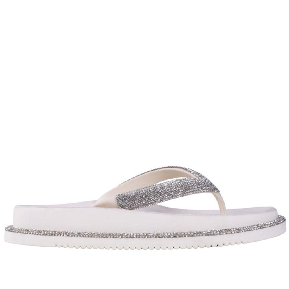 Chinelo Zariff Feminino Strass Amm02 Off White