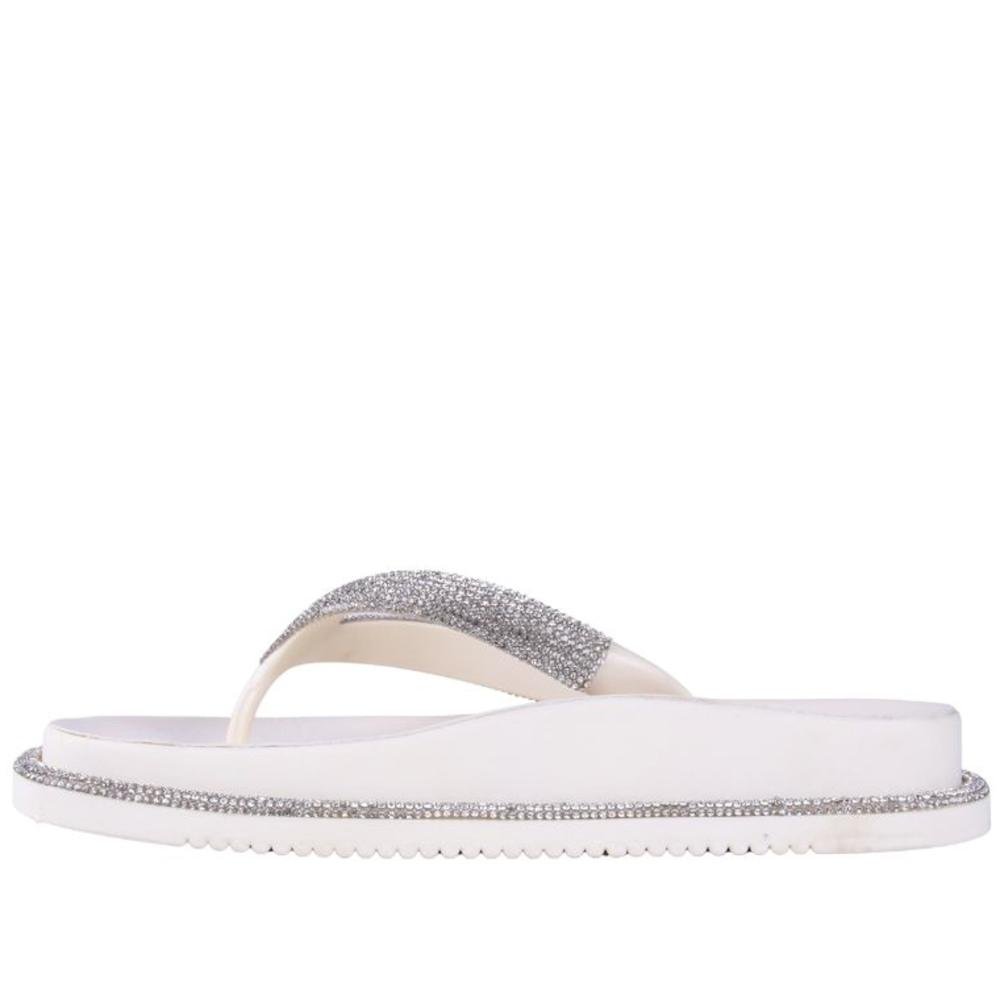 Chinelo Zariff Feminino Strass Amm02 Off White Branco 8
