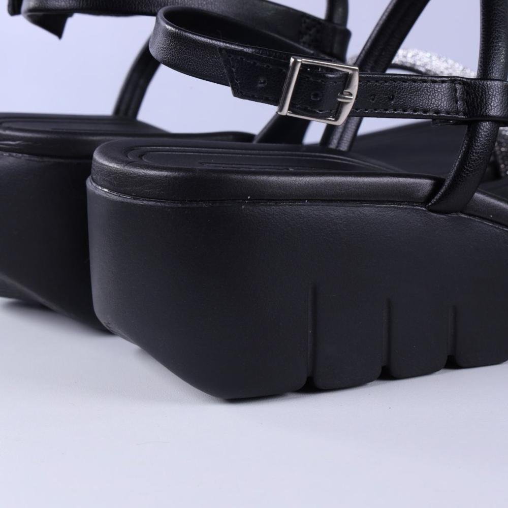 Sandália Anabela Feminina Moleca 5536,106 Preto 4