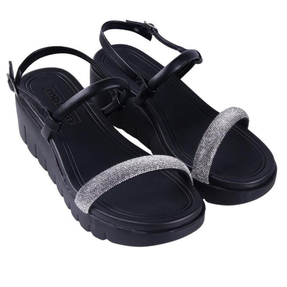 Sandália Anabela Feminina Moleca 5536,106 Preto 3