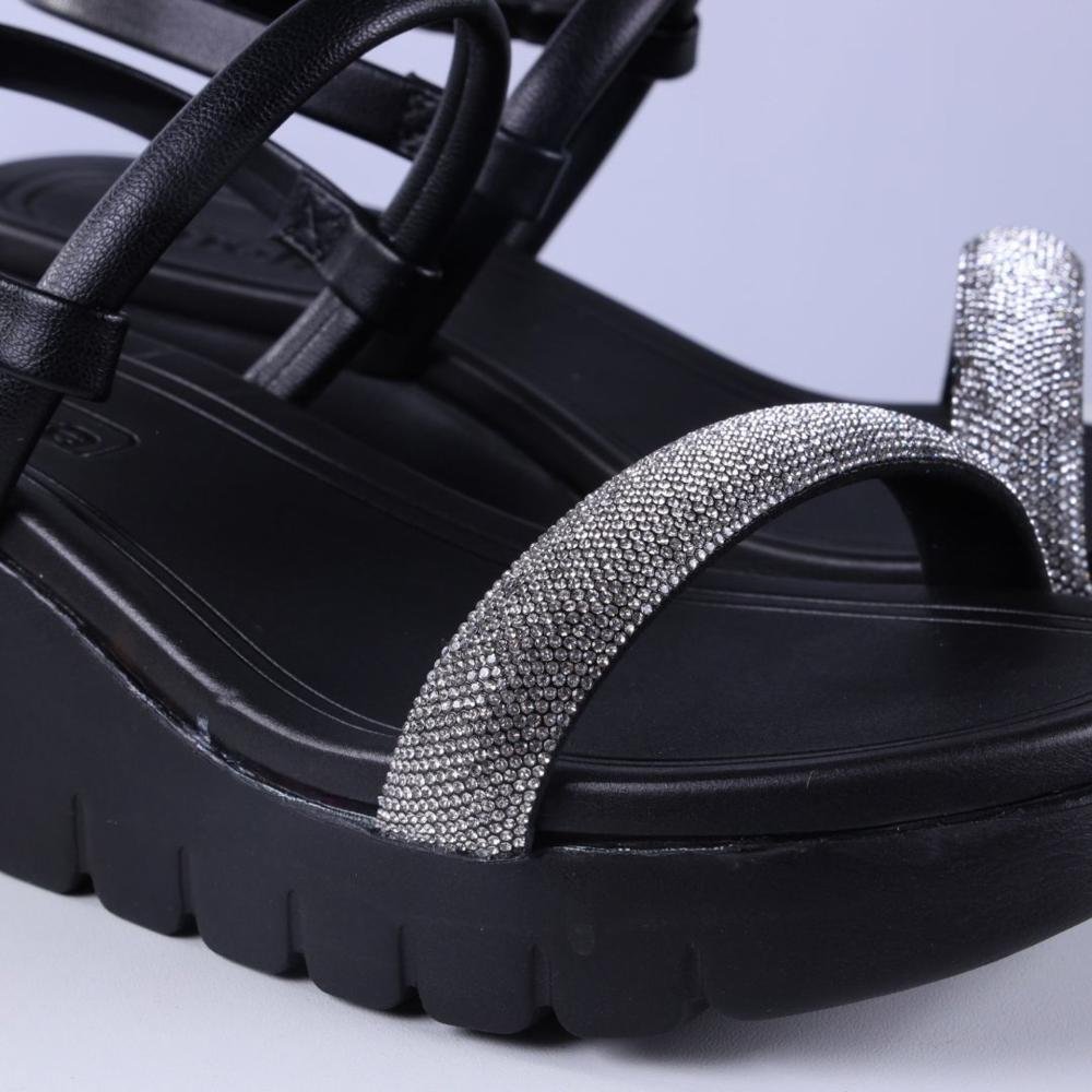 Sandália Anabela Feminina Moleca 5536,106 Preto 5