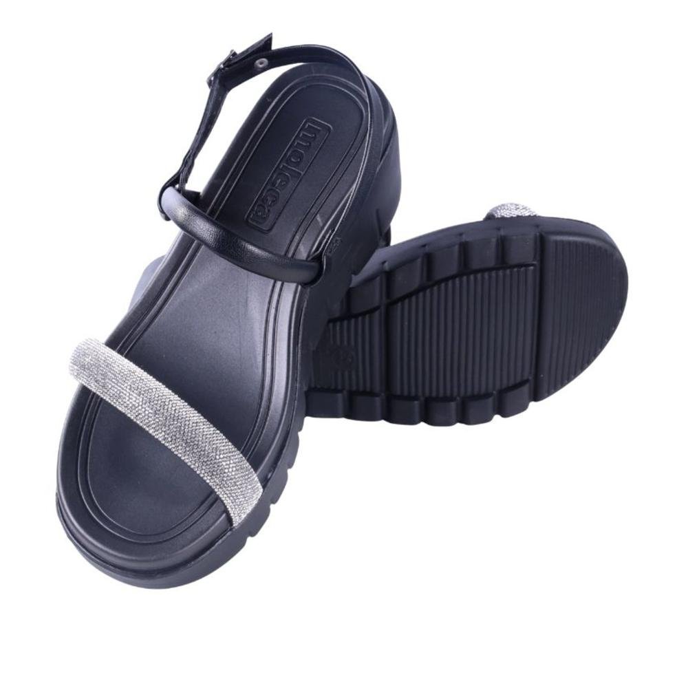 Sandália Anabela Feminina Moleca 5536,106 Preto 6