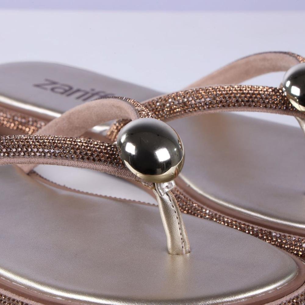 Chinelo Rasteiro Feminino Zariff 1931-61 Ouro Light Dourado 3