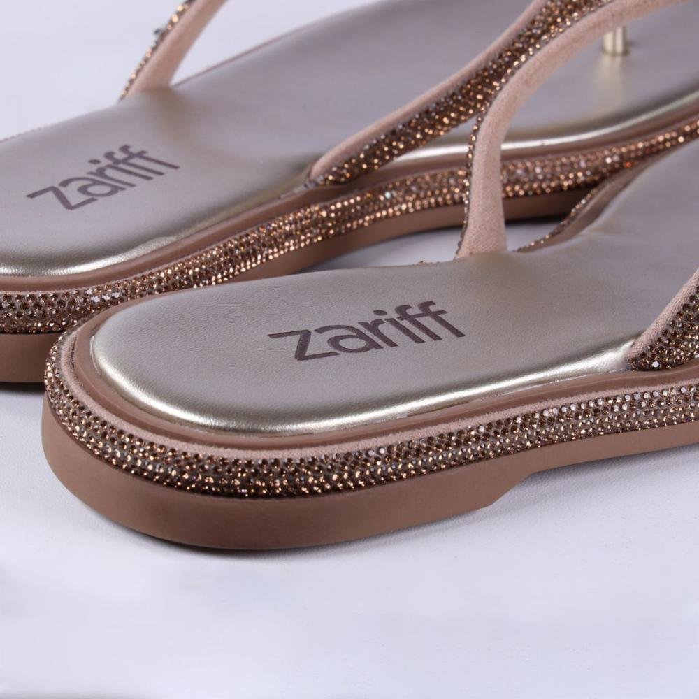 Chinelo Rasteiro Feminino Zariff 1931-61 Ouro Light Dourado 4