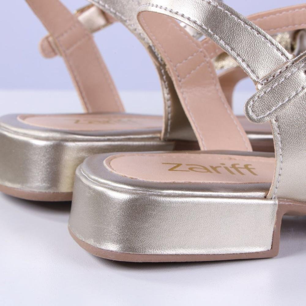 Sandália Infantil Zariff Menina 309-08 Ouro Light Dourado 4