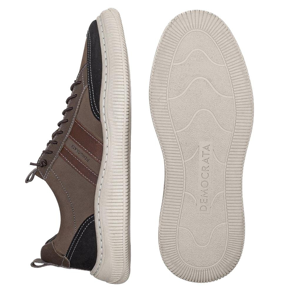Tênis Masculino Democrata Denim Vibe 625101 Preto/Smoke Marrom 4