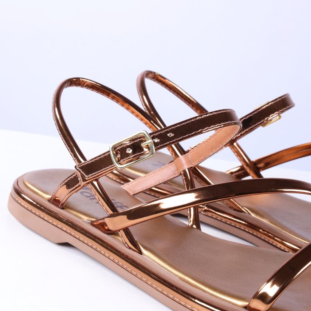 Sandália Feminina Rasteira Zariff 1931-65 Bronze Cobre 11