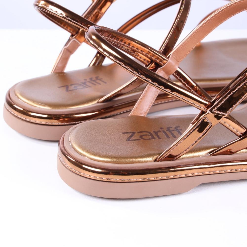 Sandália Feminina Rasteira Zariff 1931-65 Bronze Cobre 12