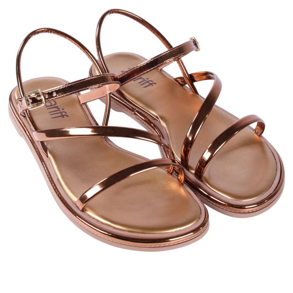 Sandália Feminina Rasteira Zariff 1931-65 Bronze Cobre 9