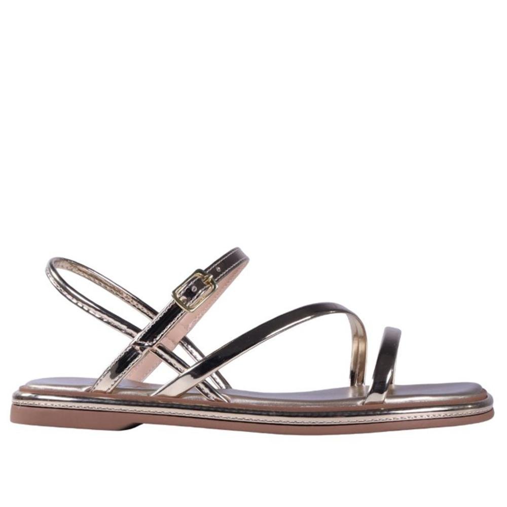 Sandália Feminina Rasteira Zariff 1931-65 Ouro Light Dourado 2