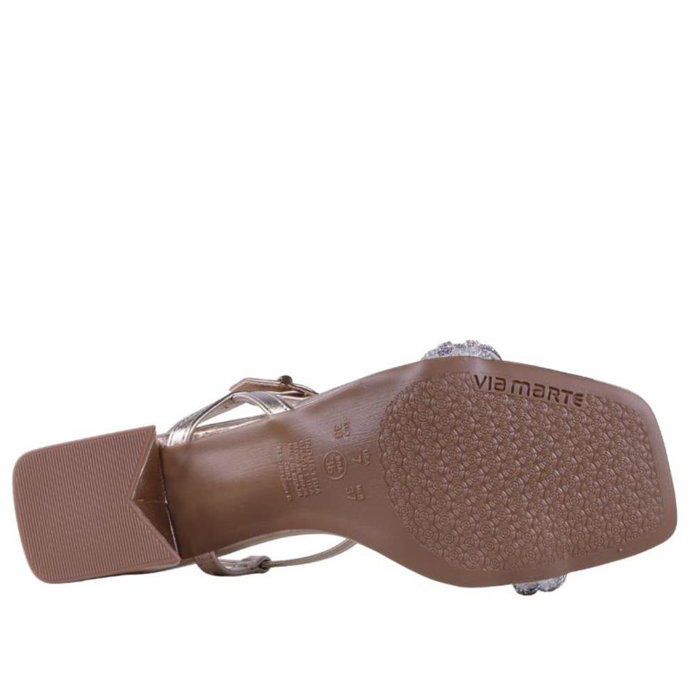 Sandália Feminina Via Marte 100-016 Gold Prata 4