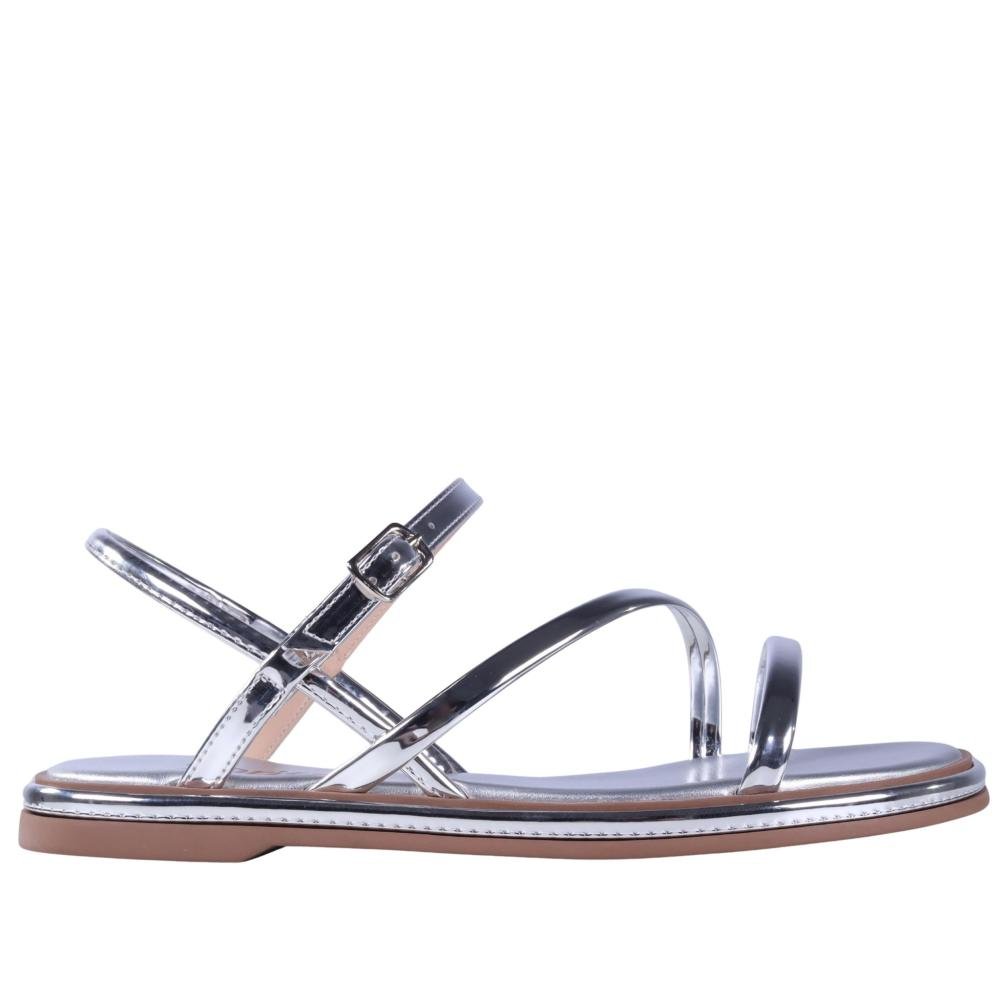 Sandália Feminina Rasteira Zariff 1931-65 Prata