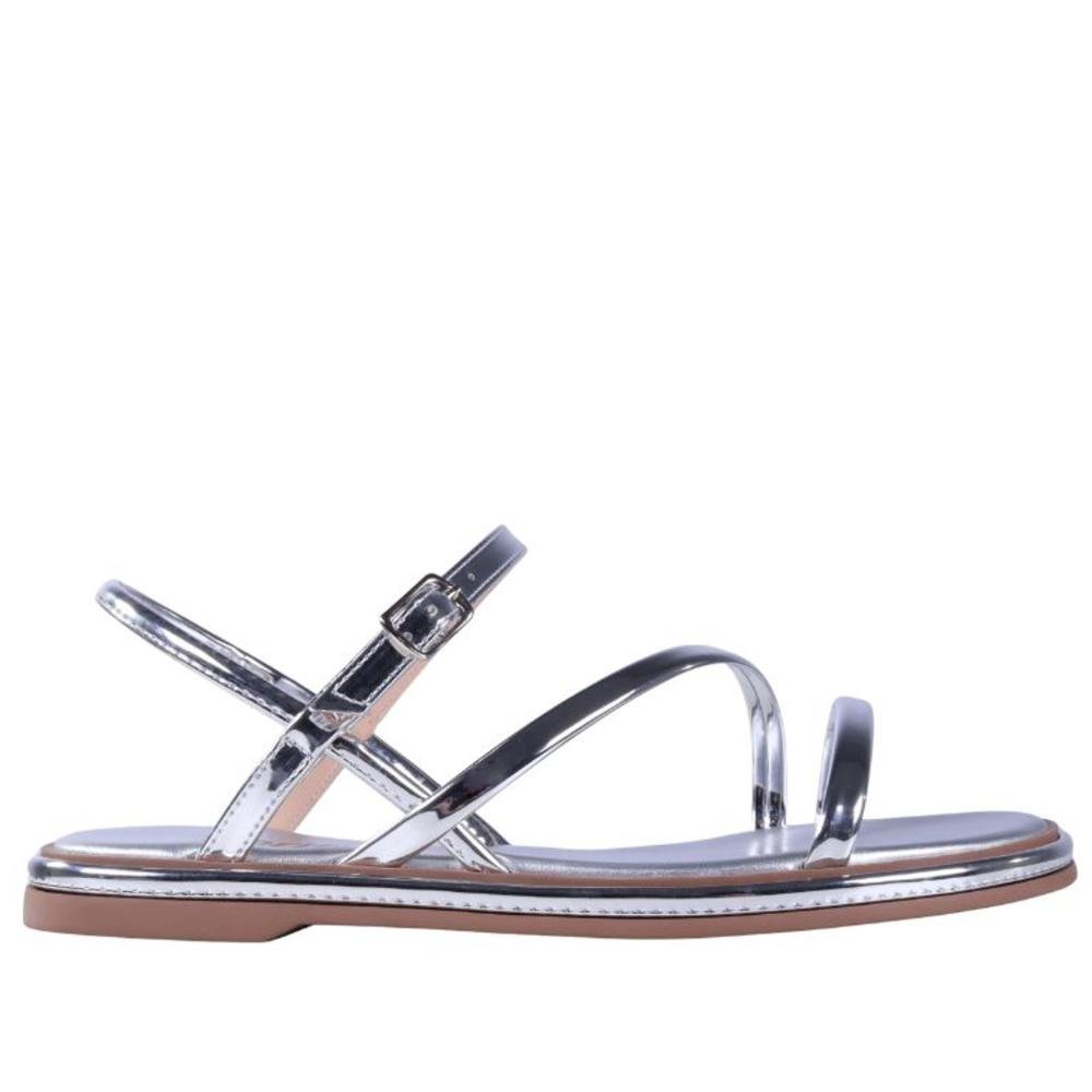 Sandália Feminina Rasteira Zariff 1931-65 Prata Prata 2