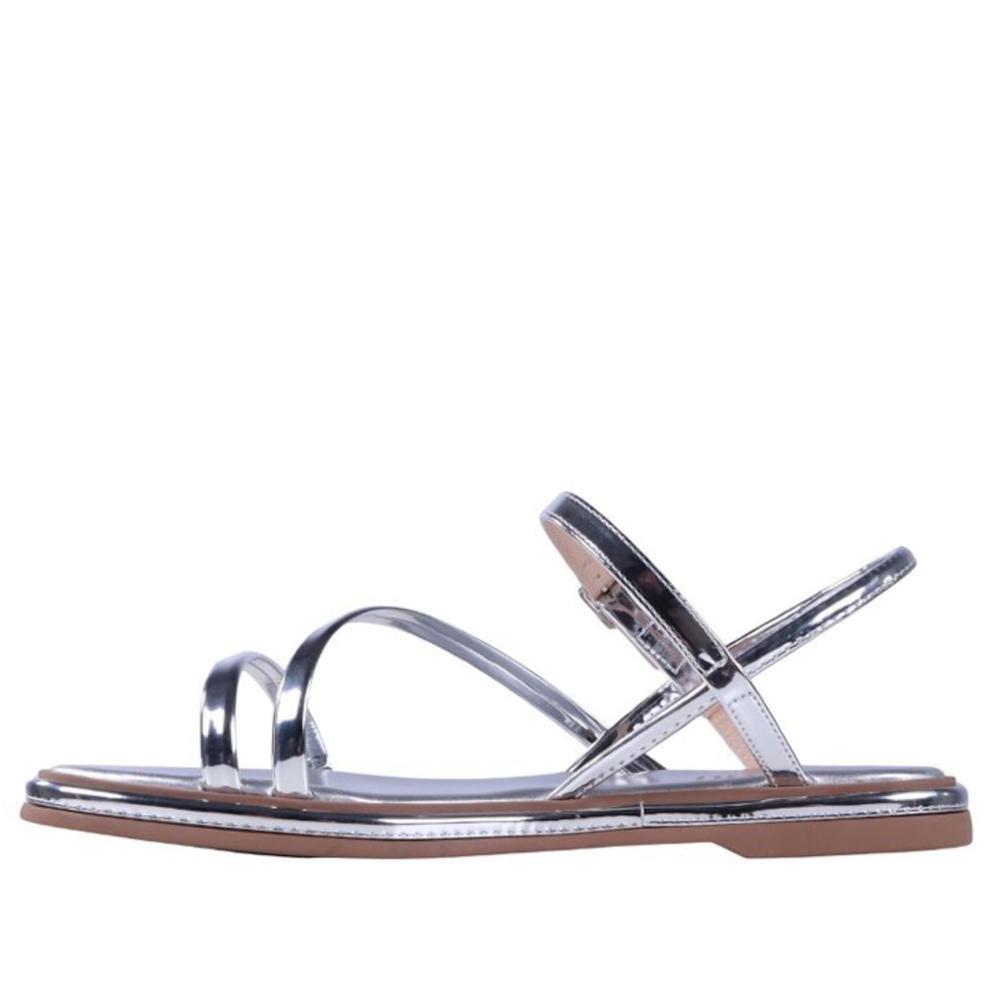 Sandália Feminina Rasteira Zariff 1931-65 Prata Prata 8