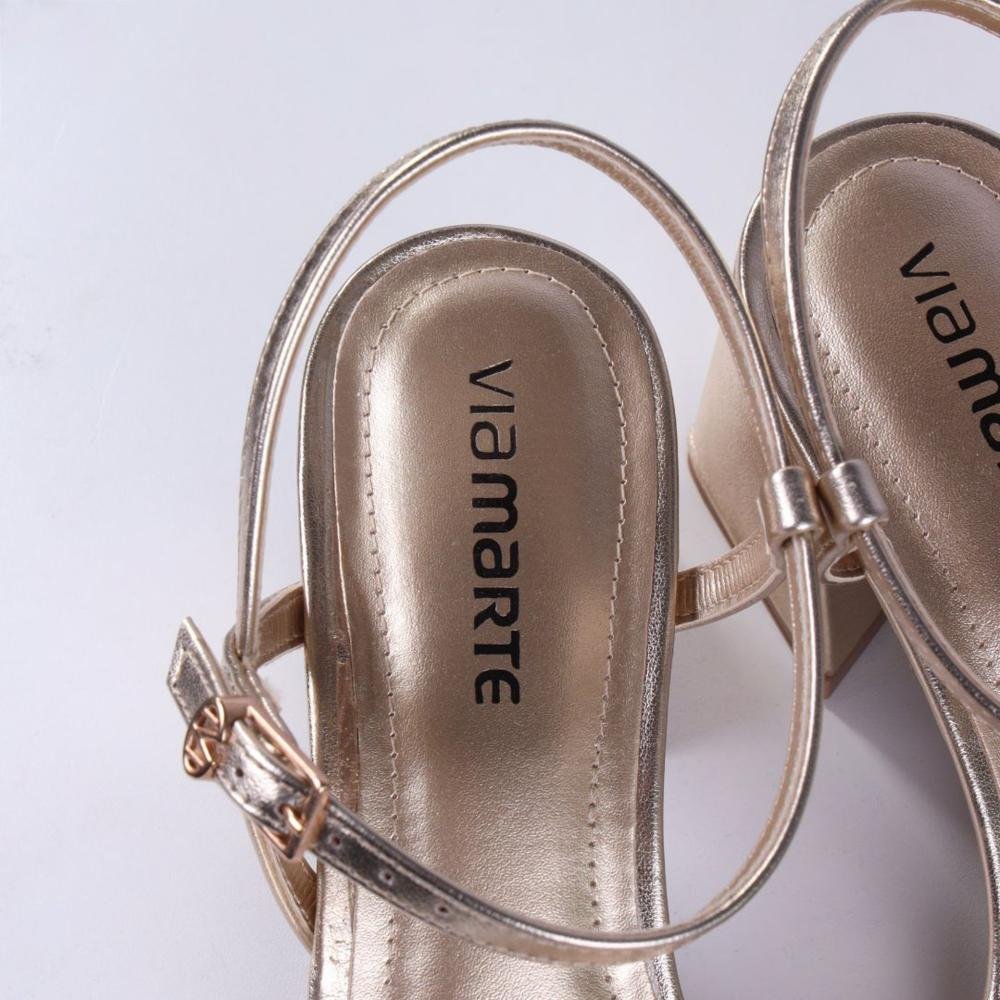 Sandália Feminina Via Marte 141-026 Dourado Dourado 5