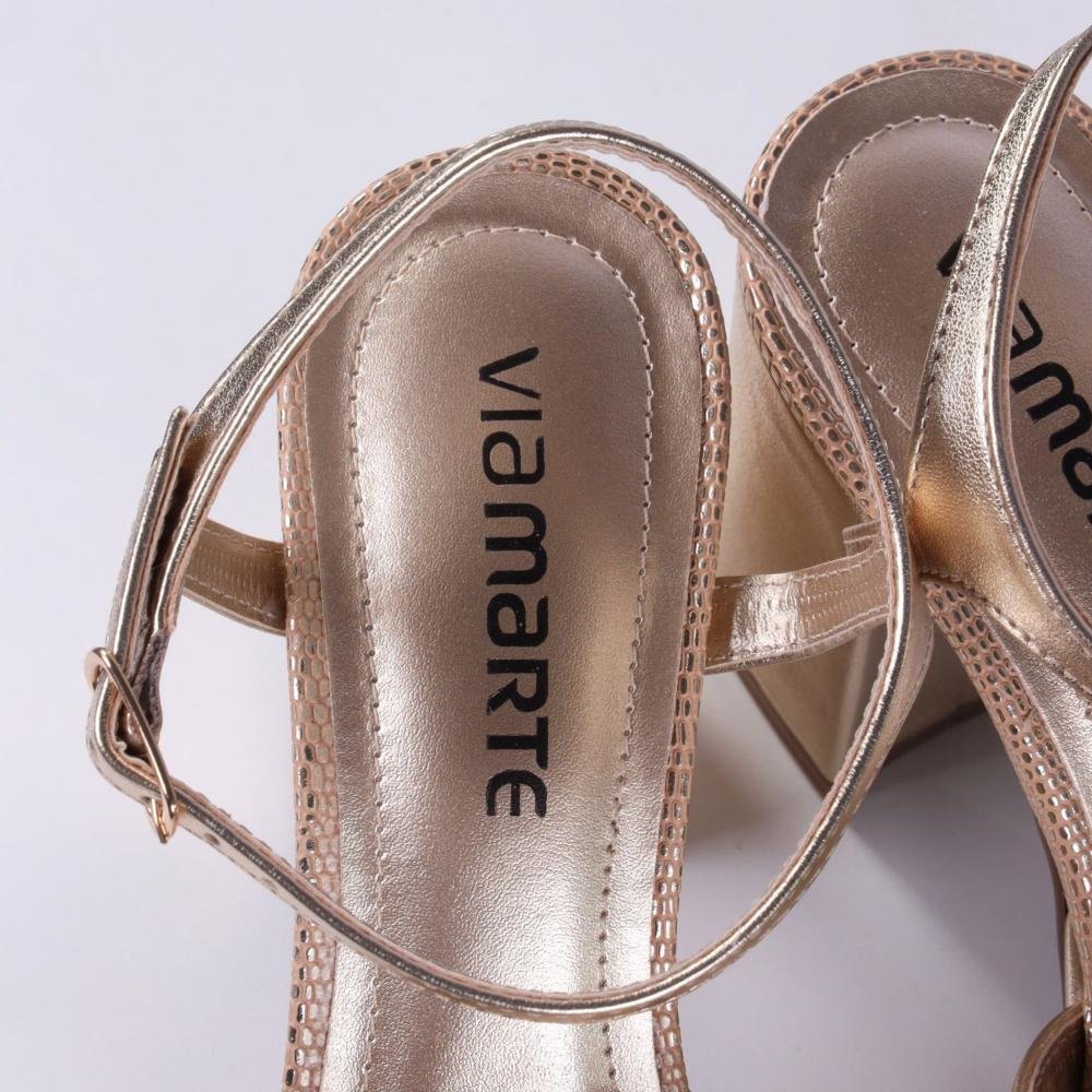 Sandália Feminina Via Marte 141-026 Dourado Dourado 10