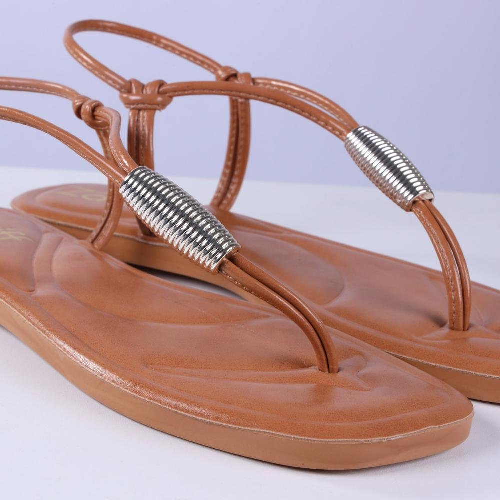 Sandália Feminina Rasteira Zariff 3055.1046 Mel Marrom 3