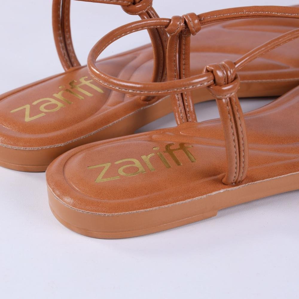 Sandália Feminina Rasteira Zariff 3055.1046 Mel Marrom 8