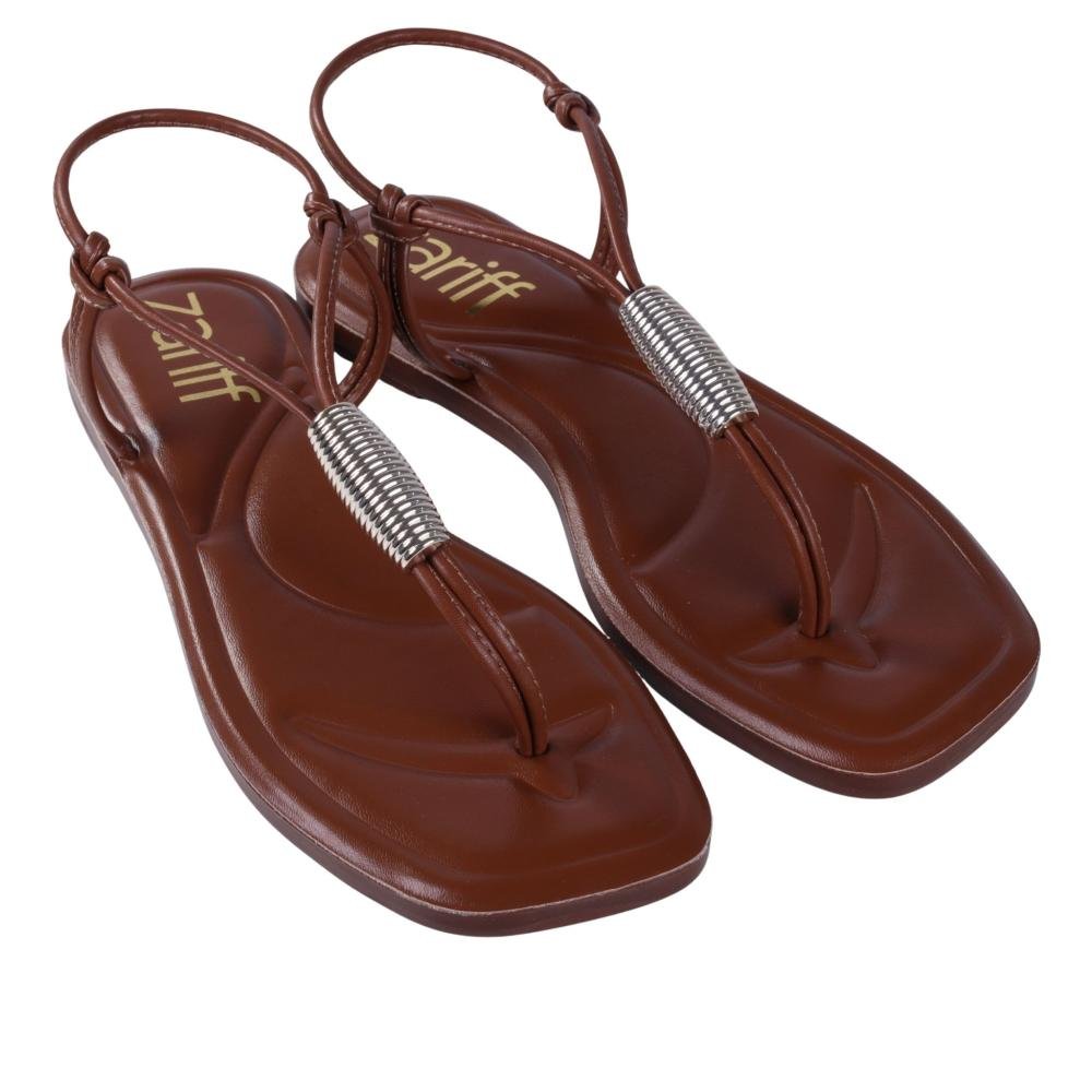Sandália Feminina Rasteira Zariff 3055.1046 Marrom Marrom 2