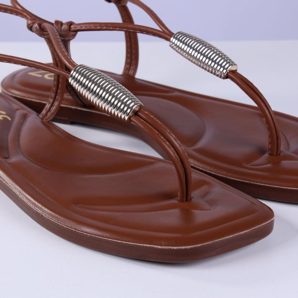 Sandália Feminina Rasteira Zariff 3055.1046 Marrom Marrom 4