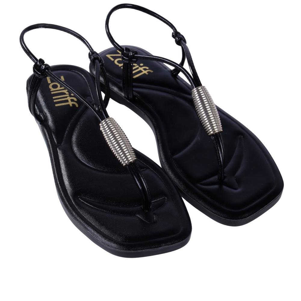 Sandália Feminina Rasteira Zariff 3055.1046 Preto Preto 2