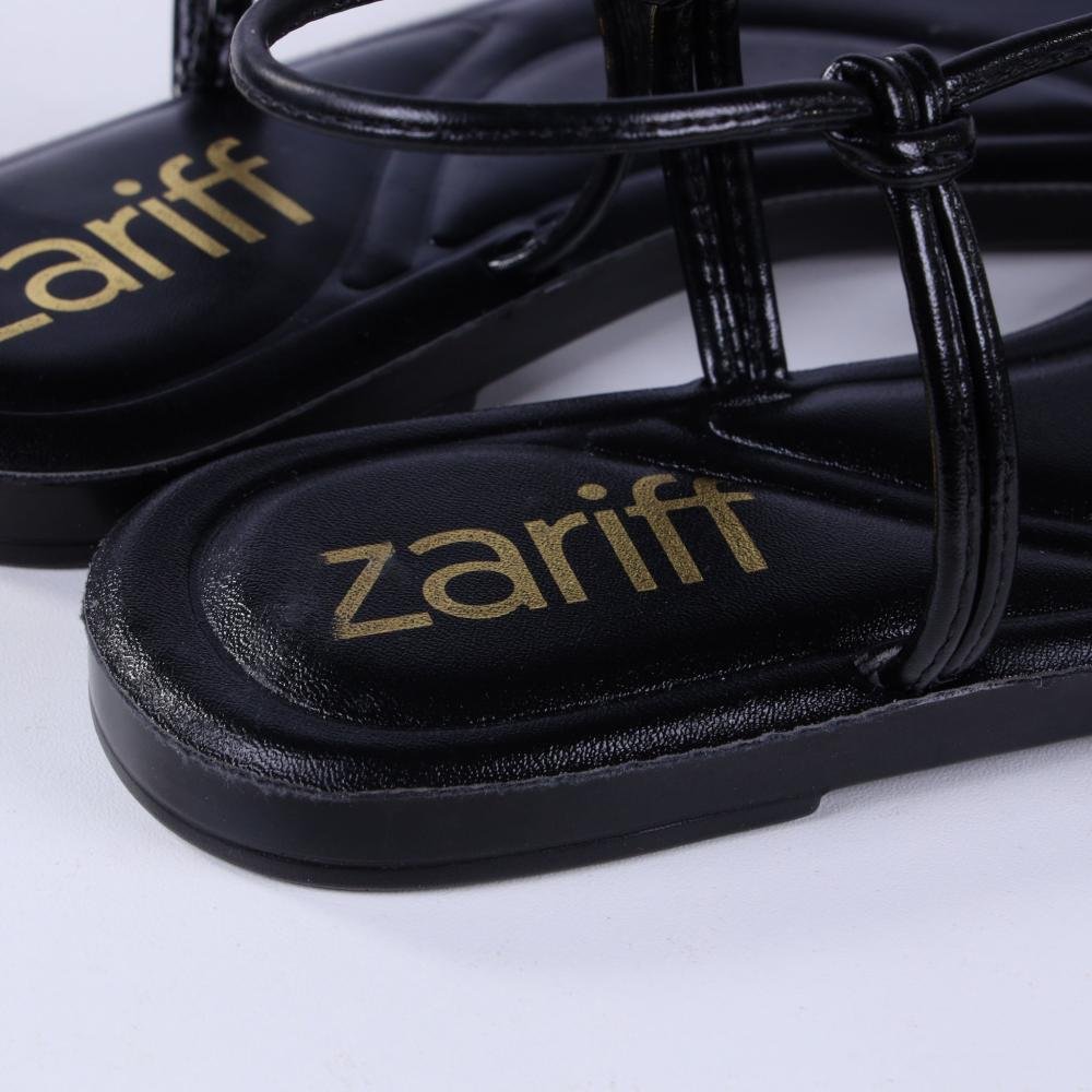Sandália Feminina Rasteira Zariff 3055.1046 Preto Preto 3