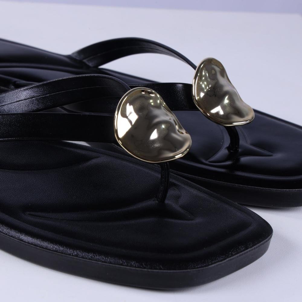 Chinelo Rasteira Feminino Zariff 3055.1047 Preto Brilho Preto 3