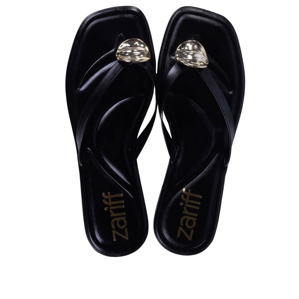 Chinelo Rasteira Feminino Zariff 3055.1047 Preto Brilho Preto 4