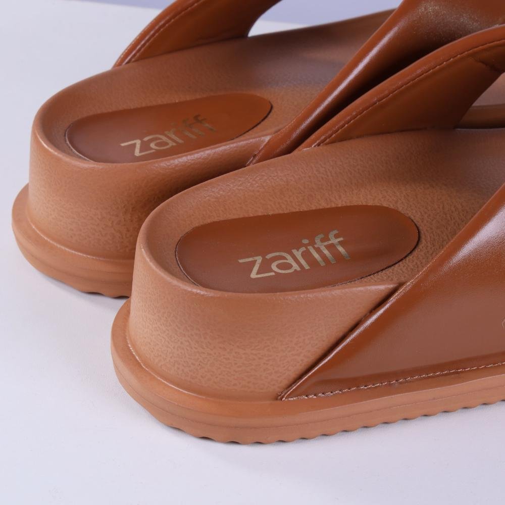 Sandália Papete Feminina Zariff 1550030252 Ambar Marrom 4