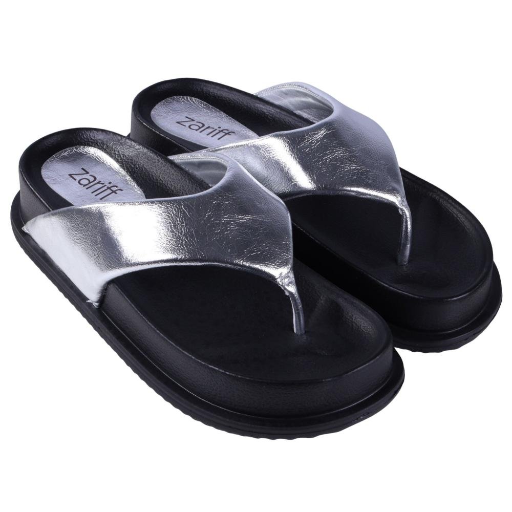 Sandália Papete Feminina Zariff 1550030252 Prata Prata 2