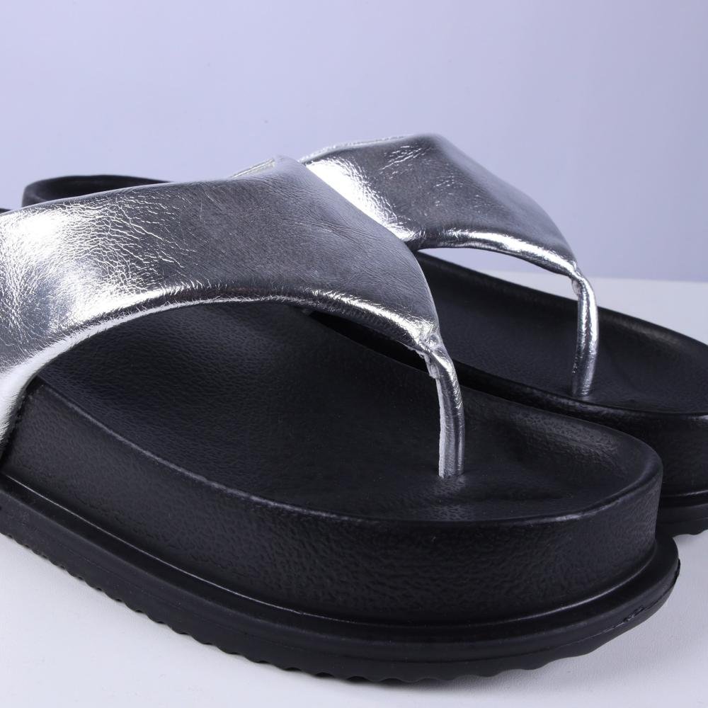 Sandália Papete Feminina Zariff 1550030252 Prata Prata 3